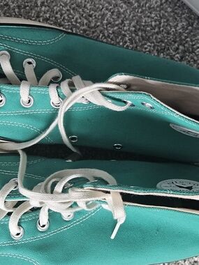Classic Turquoise Canvas High-Top Sneakers - Unbranded